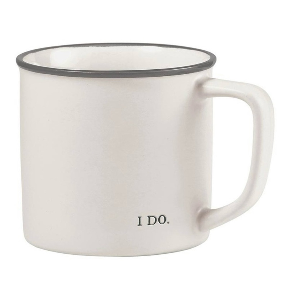I Do Coffee Tea Mug Matte White Stoneware 16oz NWT